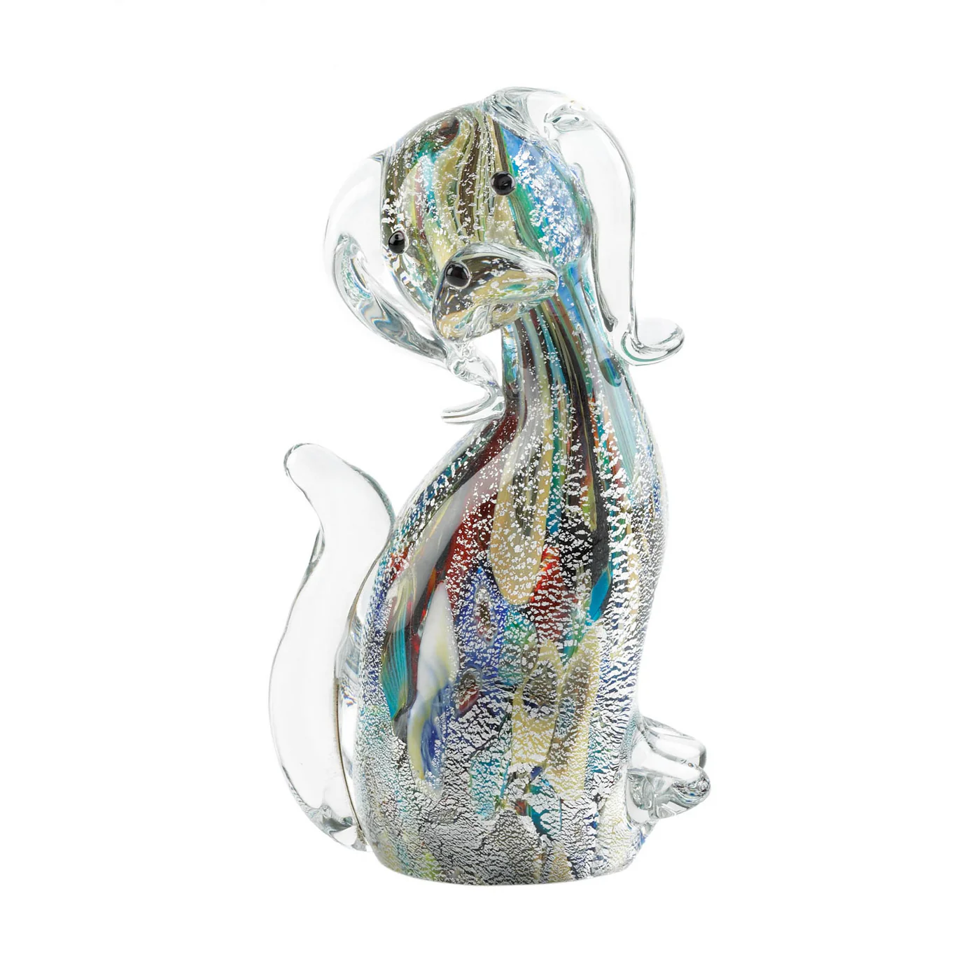 DESIGNER DOG ART GLASS SCULPTURE STATUE