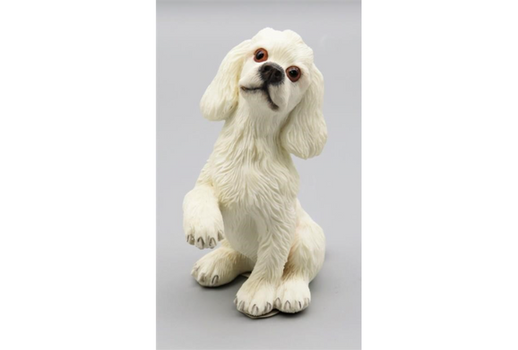 WHITE POODLE FIGURINE