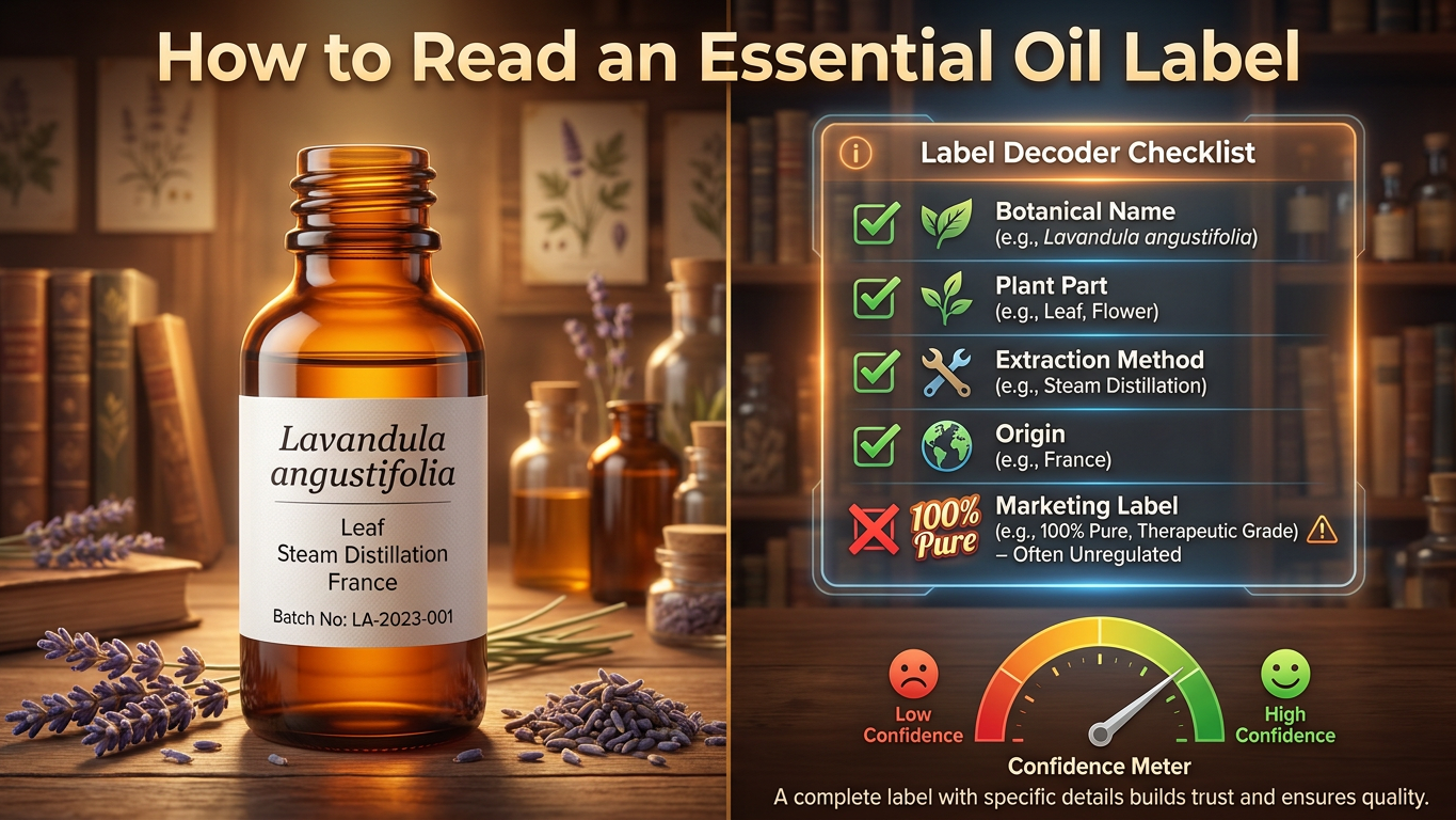 How to Read an Essential Oil Label (Without Falling for Marketing)